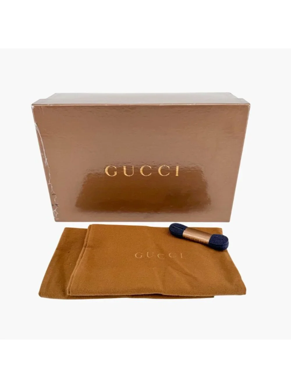 Gucci Low Top Sneakers EU 37 US 7 Navy Blue GG Monogram Impreme Logo Ace Shoe